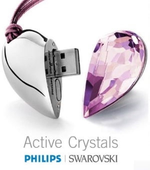pink heart swarowski crystal
