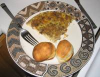Mushroom-crust Quiche served
