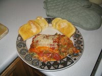 spinach lasagne on plate