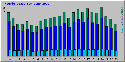 Hourly usage for June 2009