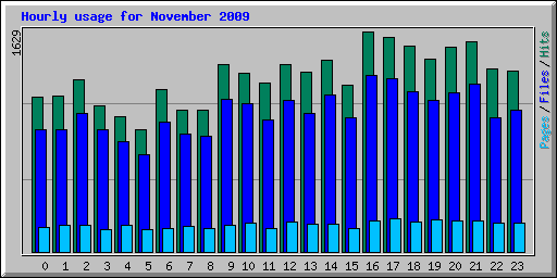 Hourly usage for November 2009