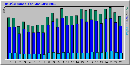 Hourly usage for January 2010